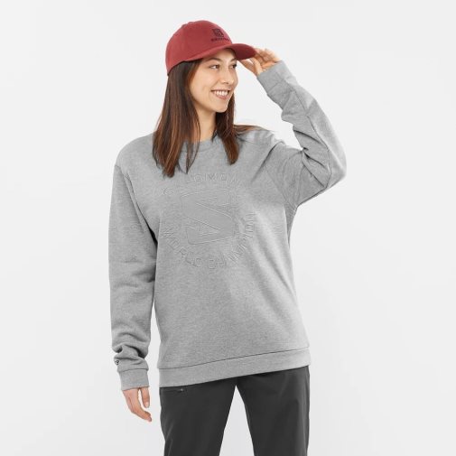 Grey Salomon Outlife Logo Summer Heather Women's Sweatshirt | IE RK7369